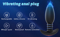 Bunny Pulse Remote-Controlled Vibrating Anal Plug – 10 Powerful Modes, Waterproof & Rechargeable for Ultimate Pleasure