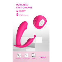 Bunny Kiss Wearable Remote-Controlled Vibrator – 10 Vibration Modes, Clitoral & G-Spot Stimulation, Waterproof (Pink)