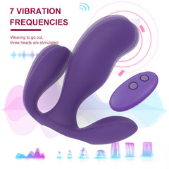 Bunny Tease - Wireless Butterfly Vibrator – Wearable, Remote-Controlled, 7 Vibration Modes, Rechargeable (Purple)
